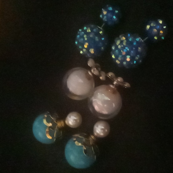Ball back earrings reversible 3 pair. - Picture 2 of 12